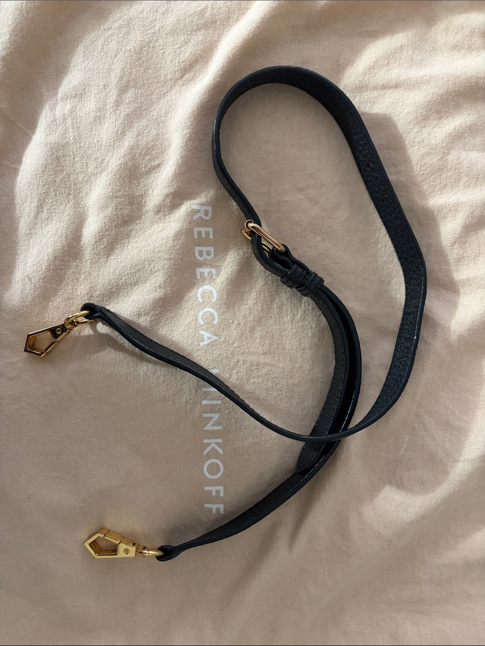 Rebecca Minkoff Pebbled Black Leather Handbag W/ Crossbody Strap & Gold Hardware - Picture 15 of 15